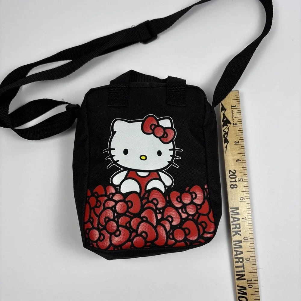 Hello Kitty Bag By Sanrio Black‎ Cross Body Red Bows